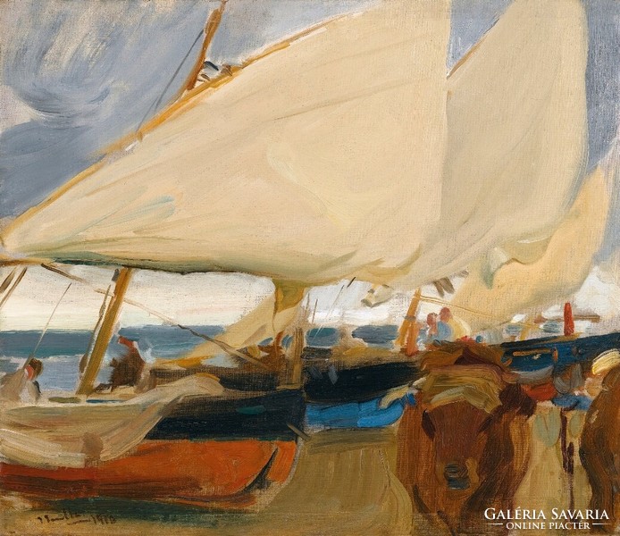 Sorolla - barges and oxen - reprint
