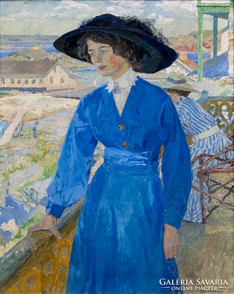 Carl Wilhelmson - the lady in the blue dress - reprint