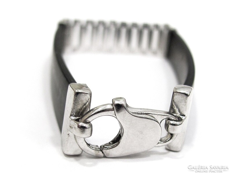 Silver Rubber Bracelet (Kecs-ag104036)