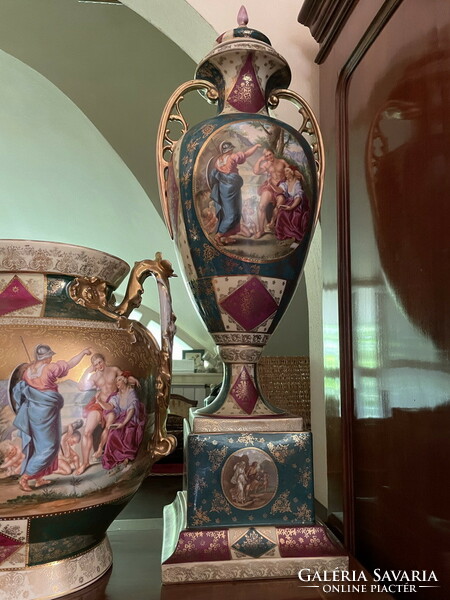 3 pieces, old, huge Czech vase around 1900, huge size !!!