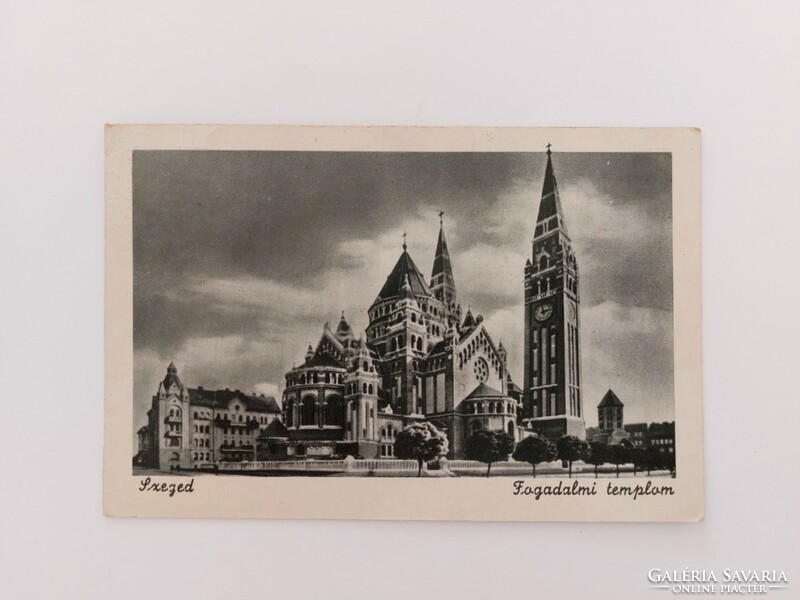 Régi képeslap fotó levelezőlap 1948 Szeged Fogadalmi templom