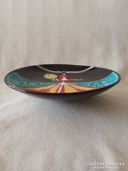 Craftsman wall bowl: ceramic decorative bowl, rarer collector, flawless, 29 cm
