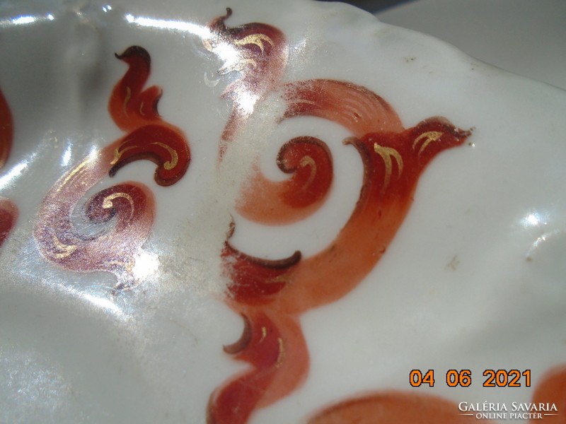 1883 Tk Thun Handmade Wavy Twisted Red Gold Brocade Patterns Embossed Platinum Striped Tea