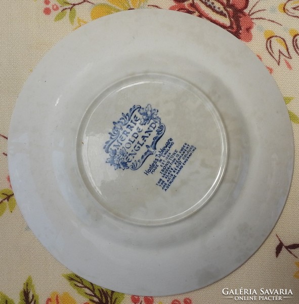 Régi kék angol tányér - Merrie Old England Ironstone