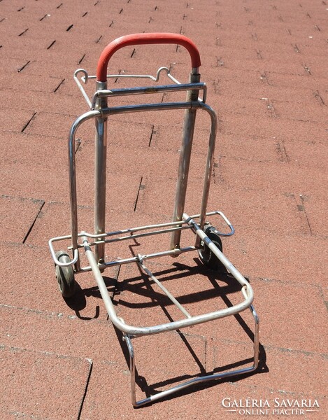 Old Foldable Taiwan Wheeled Metal Bag Carrying Trolley Trolley