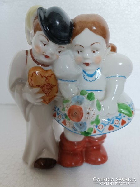 Couple in love with porcelain porcelain