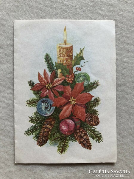 Régi dombornyomott Karácsonyi képeslap