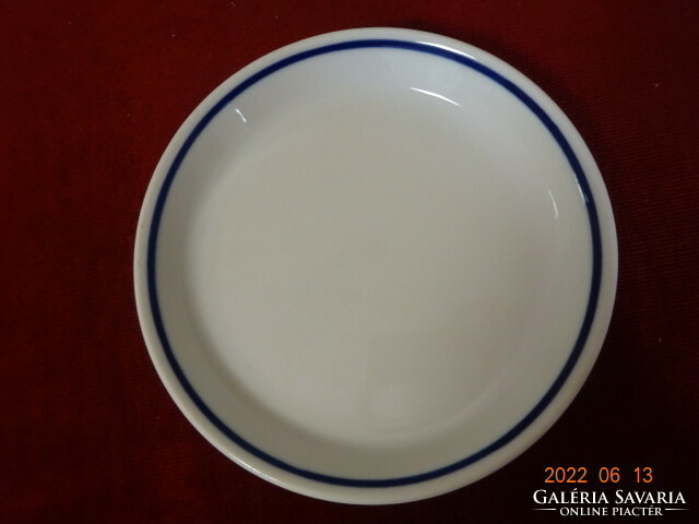 Zsolnay porcelain small plate, blue striped, diameter 17 cm. He has! Jókai.