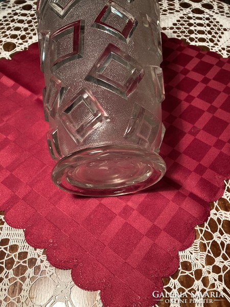 Sklo union mid century retro art deco glass vase.