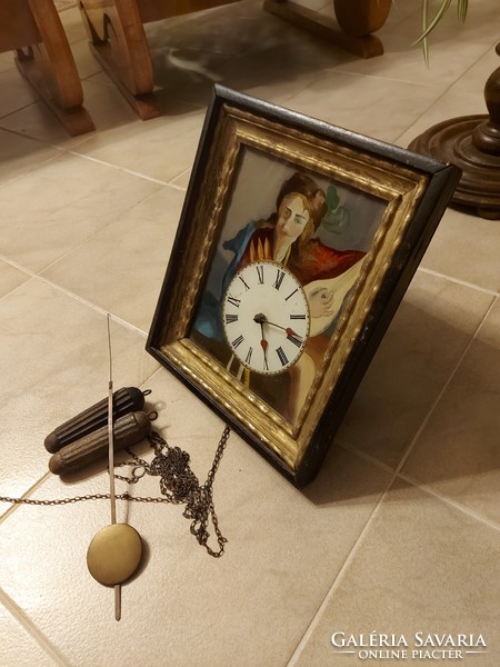 Antique Biedermeier moving eye clock! 1850!