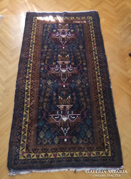 Beautiful antique Persian oriental carpet hand-knotted. Art deco motif, in Afghanistan, Afghan