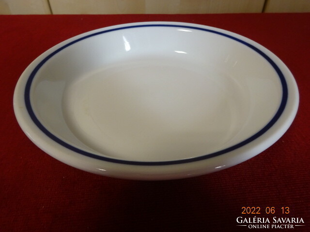Lowland porcelain deep plate, blue striped, diameter 21.2 cm. He has! Jókai.