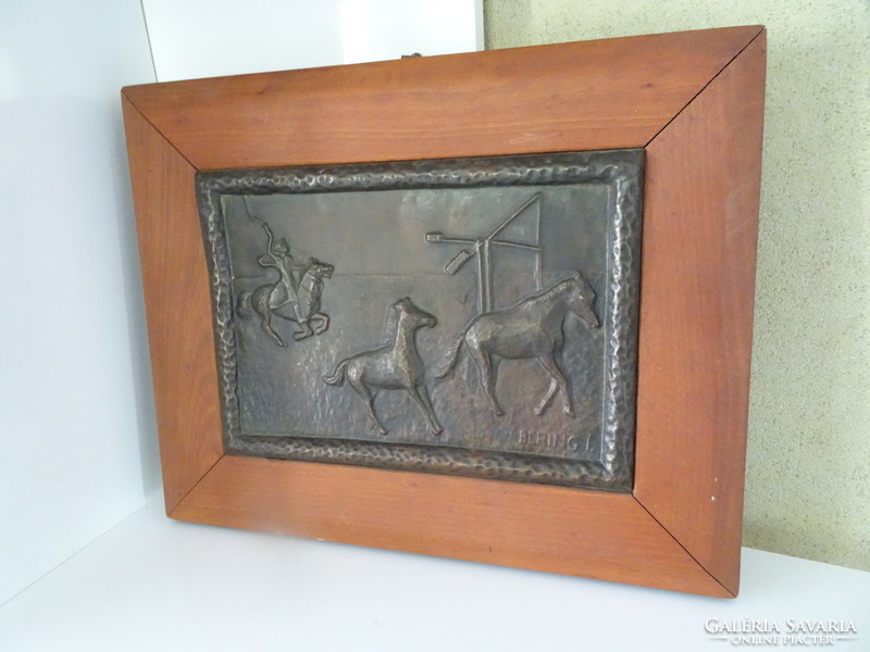 Beautiful flawless marked bronze relief wall decoration.