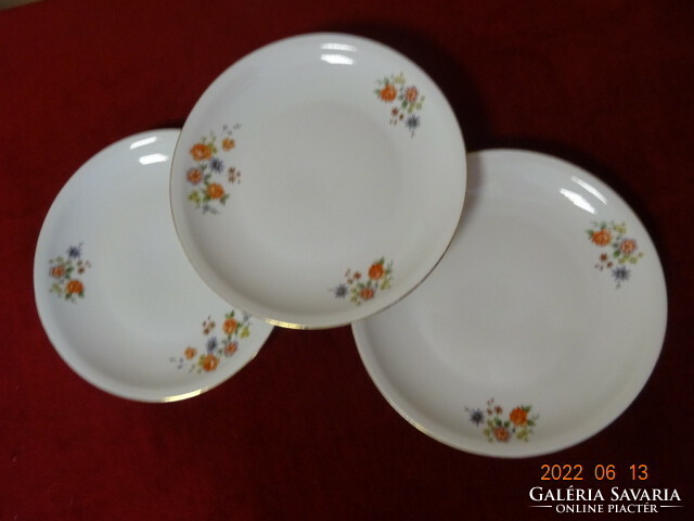 Lowland porcelain small plate, flower pattern, diameter 19 cm. He has! Jókai.