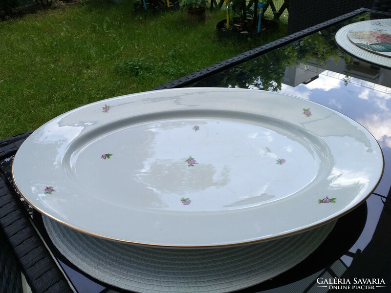 Giant Herend steak dish with eton small flower pattern