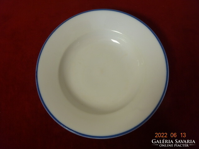 Zsolnay porcelain blue striped antique deep plate. He has! Jókai.