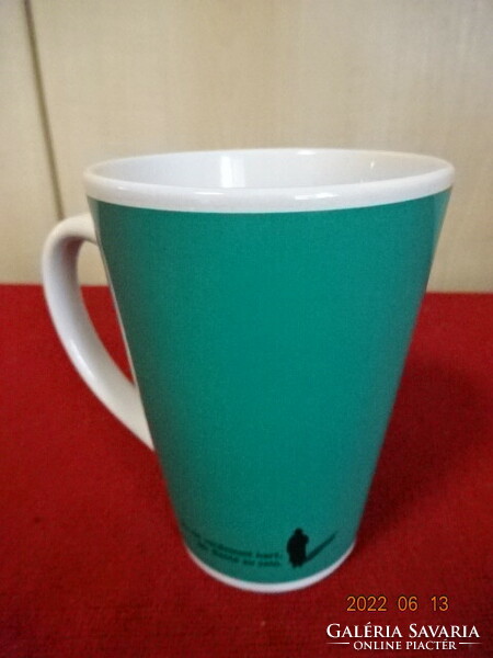 German porcelain mug, green, height 10.5 cm. He has! Jókai.