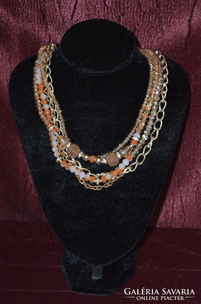 5 Serial necklace with glass and metal combination