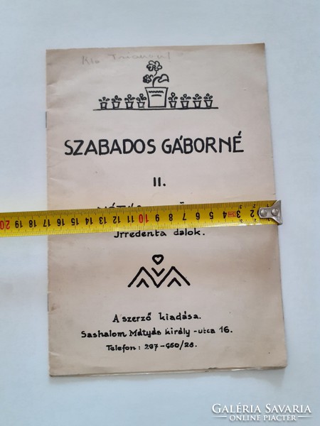 Régi kottafüzet 1941 Irredenta dalok kotta Szabados Gáborné II. Nótás könyve