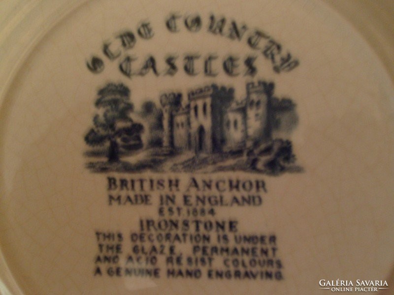 Antik 1884 es Ironstone British Anchor olde jelzett gyűjtői tál ritkaság vitrintárgy