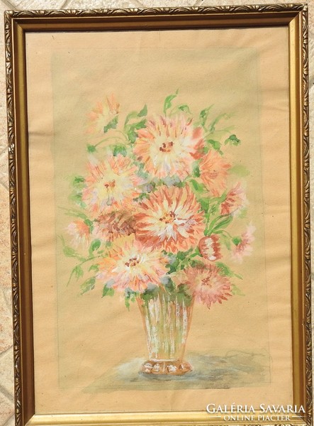 Ismeretlen festő - virágcsendélet - akvarell