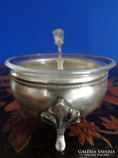 Monarchical silver spice rack with spoon