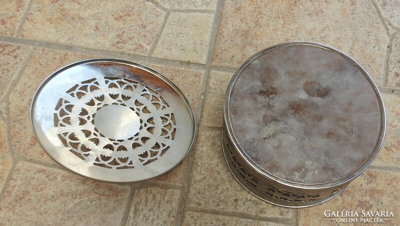 Openwork patterned metal lid bowl - jewelry box - bonbonier