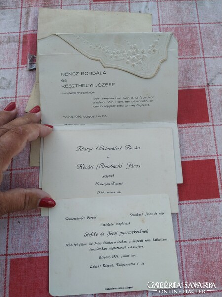 Esküvői meghívó 1934,1936,1940 eladó!