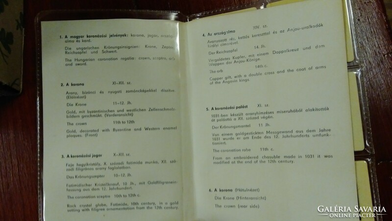 1976.DIABOX RITKASÁG A magyar koronázási jelvények, 6 db DIA film kocka, MAGYAR KORONA képeslappal