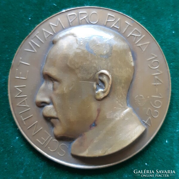 István Szentgyörgyi: dr. Tibor Verebély 1914-1924, bronze medal, plaque