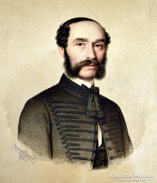 Canzi Ágost ( 1808-1866 ) MAGYAR NEMES PORTRÉJA 1862