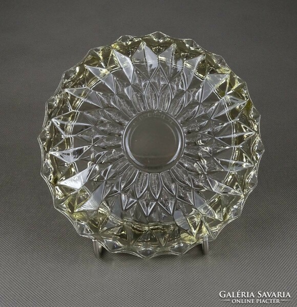 1J543 old thick-walled large glass ashtray 17.5 Cm