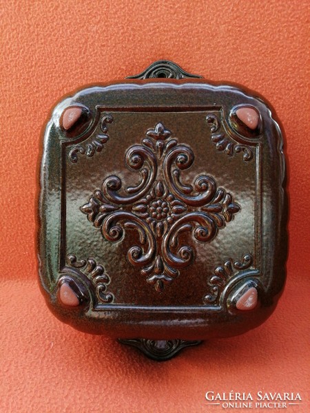 Rectangular ceramic baking tin, dumpling shape or wall decoration.