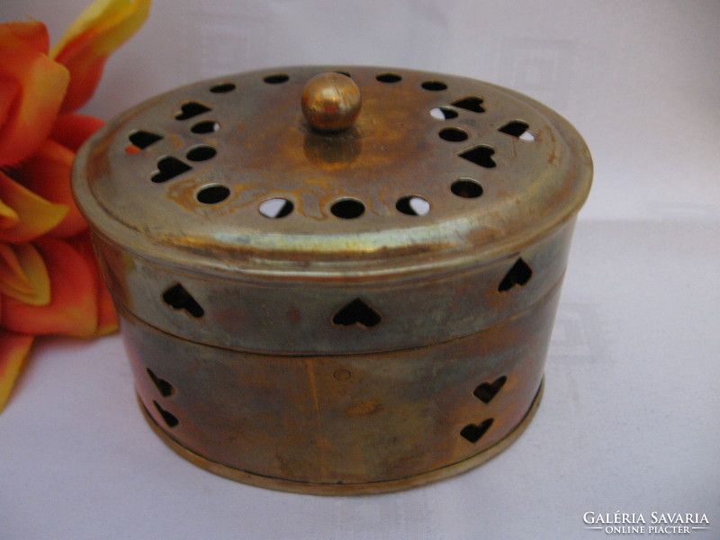 Heart shaped copper box for potpourri
