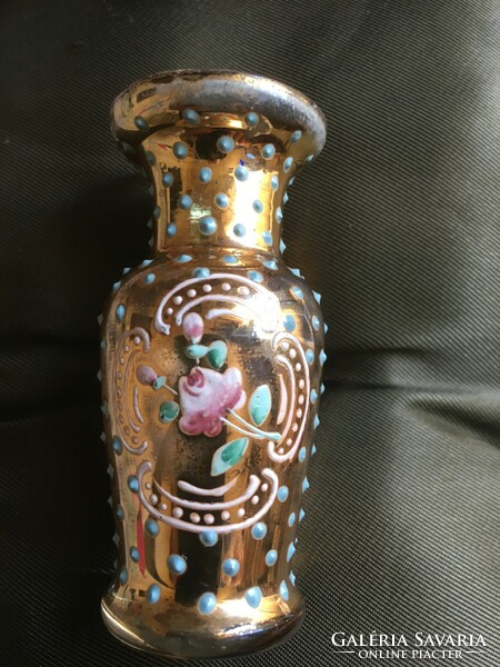Xix.Sz.I. Antique moser glass mini vase !!! 6,3-Cm !!!