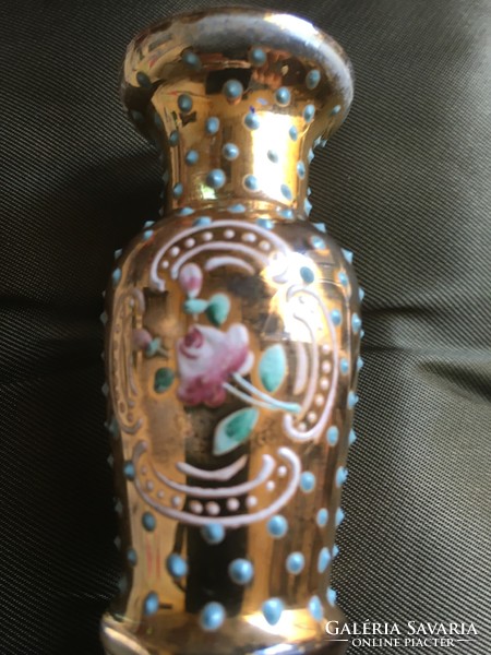 Xix.Sz.I. Antique moser glass mini vase !!! 6,3-Cm !!!