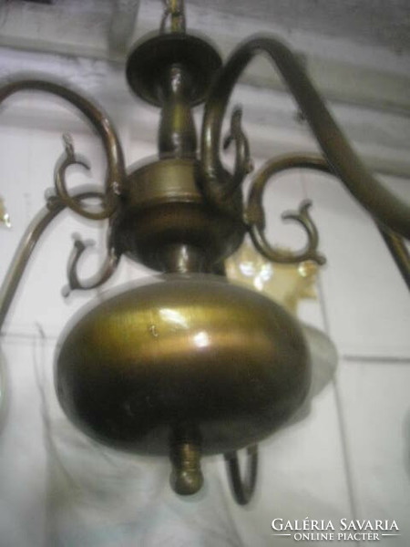 N 37 antique Flemish candle burner socket in good condition extra bell-shaped 5-arm chandelier