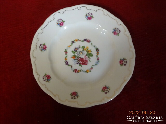 Zsolnay porcelain small plate, feathered, rose pattern. He has! Jókai