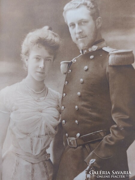Régi képeslap fotó levelezőlap hölgy katona