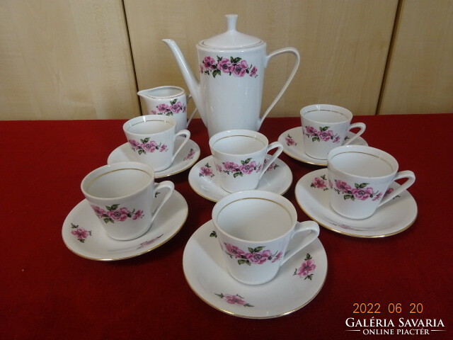 Great Plain porcelain coffee set for six people, rose pattern. He has! Jókai.