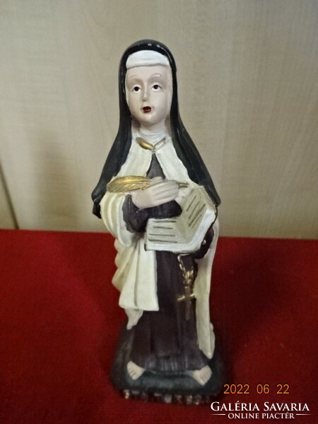 Hand-painted Saint Teresa figure, height 18 cm. He has! Jókai.