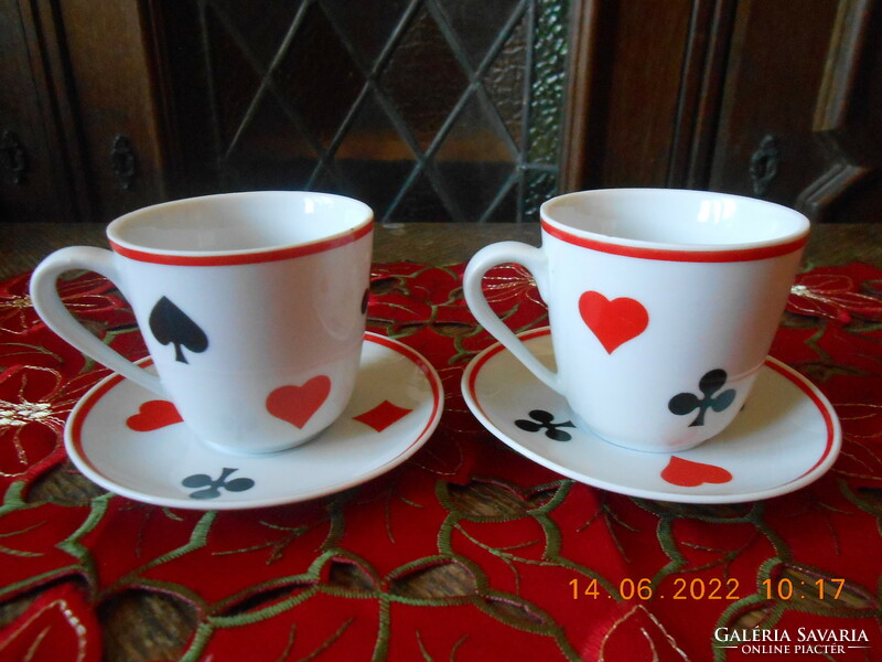 Zsolnay french card pattern coffee cup