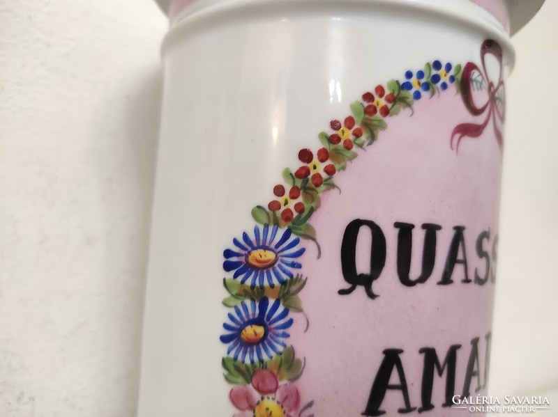 Antique pharmacy jar painted with white porcelain inscription medicine pharmacy medical device 845 5504