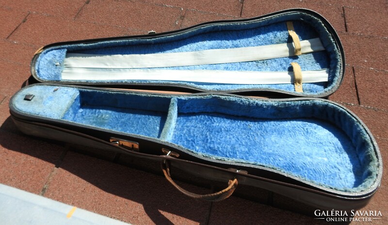 Antique violin case with leather outer cover
