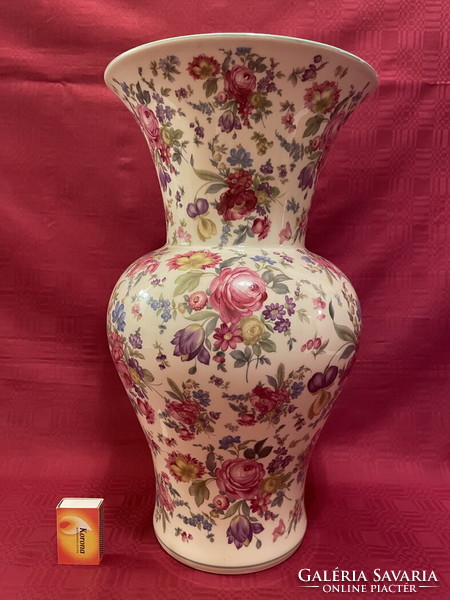 German bavaria, thomas ivory huge flower patterned vase 42.3cm !!