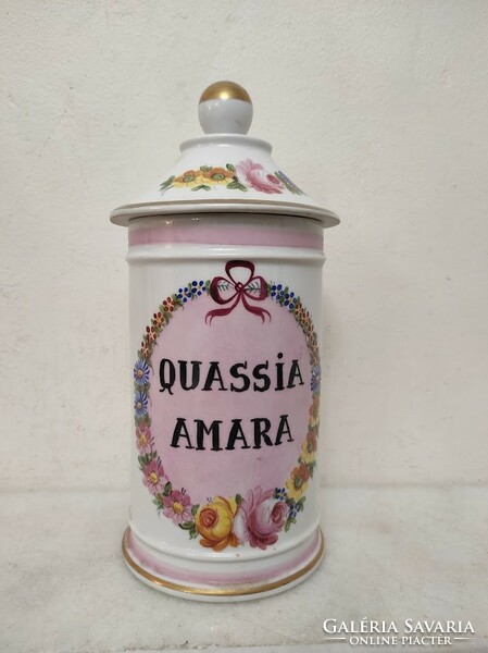 Antique pharmacy jar painted with white porcelain inscription medicine pharmacy medical device 845 5504