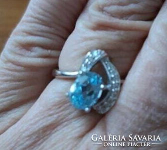 54 And real blue topaz 925 silver ring