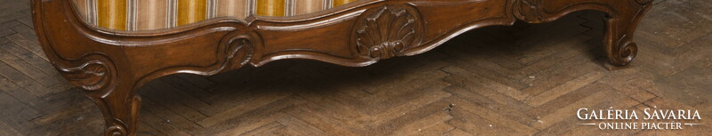 Neo-baroque salon sofa. Original gilded wood and original upholstery. Rare