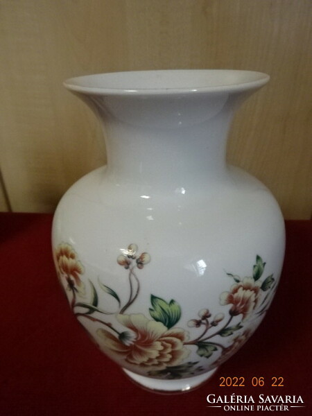 Raven house porcelain vase with yellow - brown flowers. He has! Jókai.
