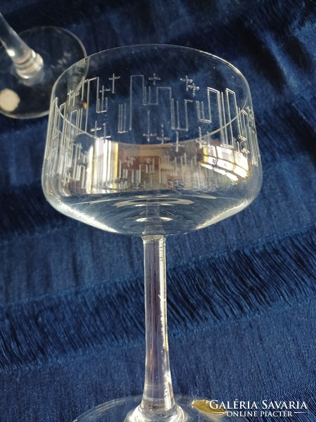 Retro kristály pezsgős pohár készlet